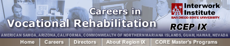 Careers in Vocational Rehabilitation Navigation Graphic